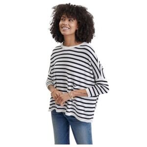 MerSea Catalina Crew Black White Stripe Knit‎ Top OS Oversized Minimalist Comfy